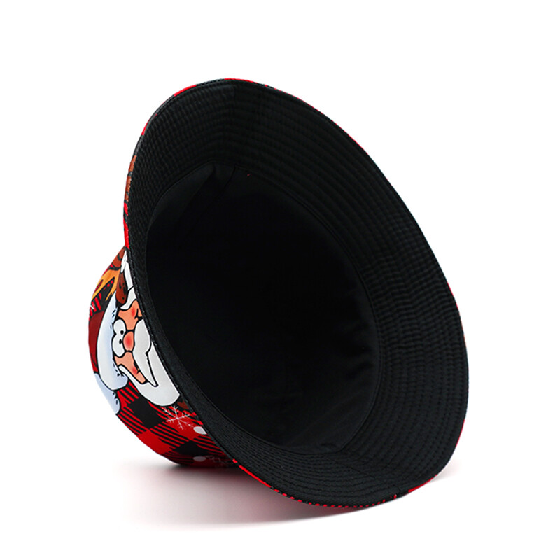 Bocca rajzfilm Mikulás Vödörsapka Karácsonyi Piros Halászsapkák Kétoldalas Hely Design Panama Cap Festival szabadtéri sapka