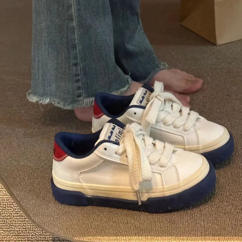 Vintage κόκκινο καμβά χαμηλά γυναικεία αθλητικά παπούτσια Casual γράμματα κέντημα skateboard Παπούτσια φοιτητικά Flat 2024