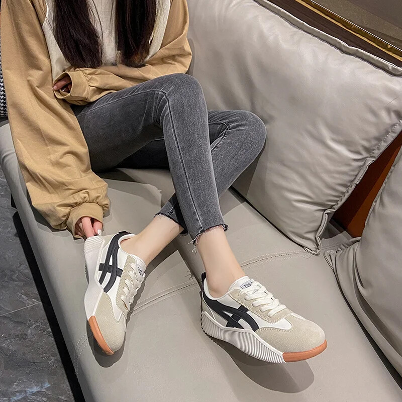 BCEBYL 2024 m. pavasario ruduo Nauji madingi sportiniai batai, skersiniai dirželiai, plokščia, kvėpuojanti laisvalaikio studentiška patogūs moteriški batai