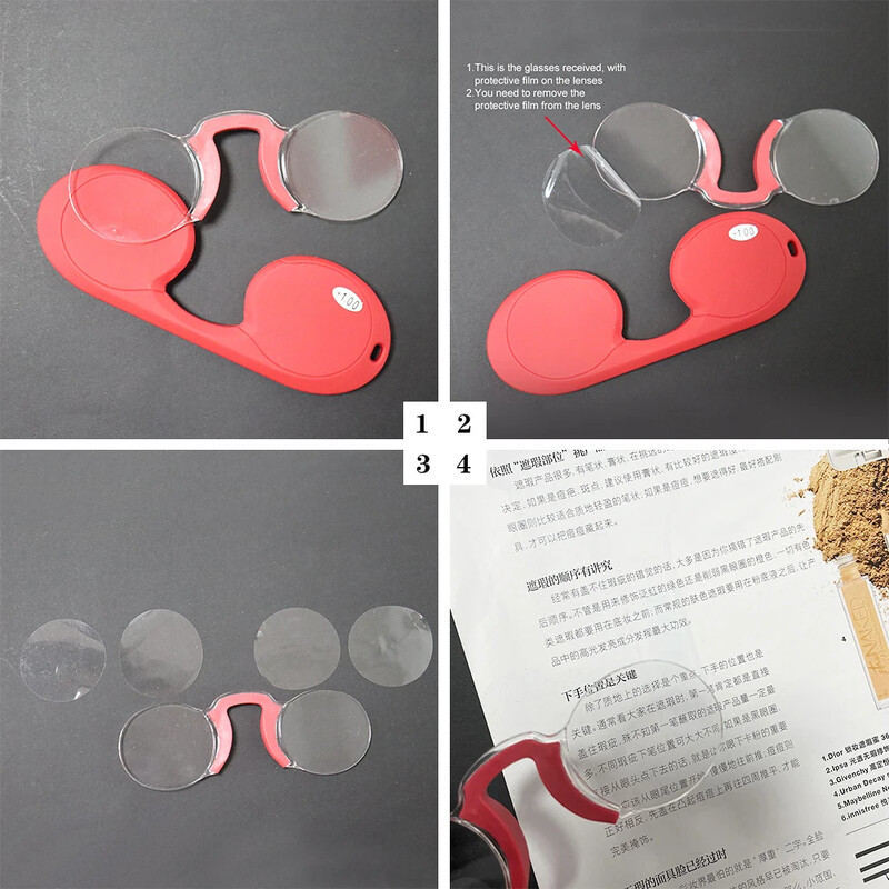 NONOR deguna klipsi kabatas lasīšanas brilles pārnēsājamas TR kvadrātveida apaļas silikona bez rāmja vīriešiem sieviešu lasīšanas brilles