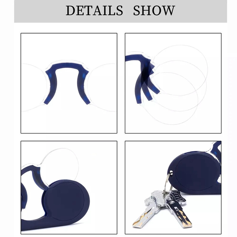 NONOR deguna klipsi kabatas lasīšanas brilles pārnēsājamas TR kvadrātveida apaļas silikona bez rāmja vīriešiem sieviešu lasīšanas brilles