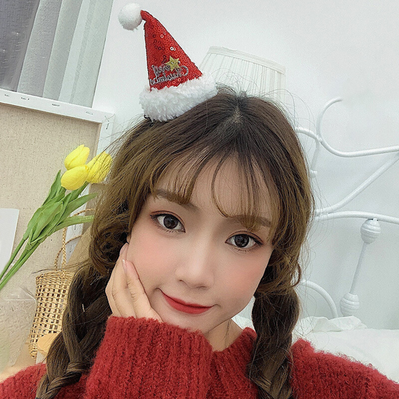 1 vnt Kalėdų suaugusiųjų vaikų plaukų segtukas Kalėdų Senelio kepurė Ragas Plaukų segtukas Kortelės puošniai papuošalai Plaukų aksesuarai Šventiniai galvos apdangalai