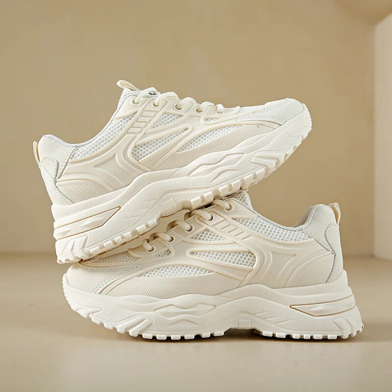 2024 Άνοιξη και Φθινόπωρο Νέο Στιλ Μοντέρνα Άνετα και Αναπνεύσιμα Ευέλικτα Παπούτσια με χοντρή σόλα Casual Mesh Hollow Mesh