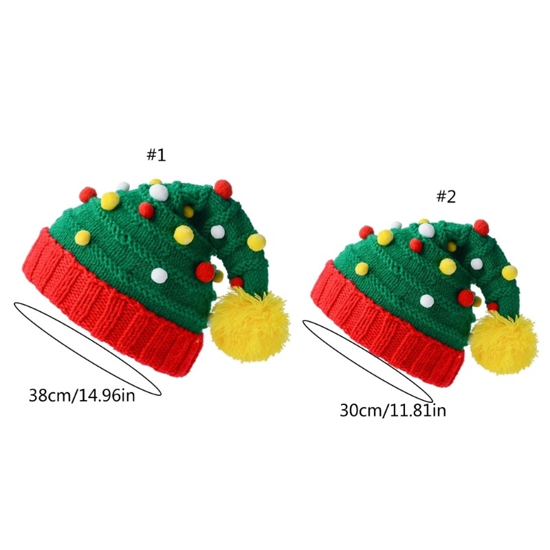 Stora Kalėdų Senelio kepurė suaugusiems Patogi kepurė Tradicinė raudonos ir žalios spalvos pliušinė Kalėdų Senelio kepurė Naujųjų metų dovanoms