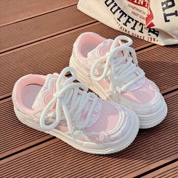 SHANPA Sweet Women Sneakers Pink Kawaii Design Модни дамски спортни обувки Сладки пачуърк Ежедневни дамски обувки в корейски стил