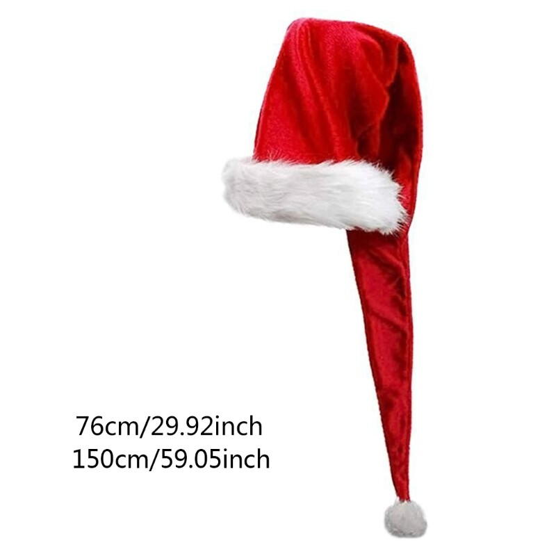 Kalėdinė Kalėdų Senelio kepurė itin ilga Kalėdų Senelio kepurė Kalėdų kepurė Kalėdų ilgauodegė Kalėdų vakarėlio dekoravimui Gi G5AB