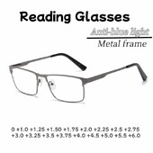 Ochelari de lectură cu cadru mare din metal pătrat pentru prezbiopie pentru bărbați și femei Ochelari de vedere vintage de înaltă calitate +1,0 +1,25 până la +6,0