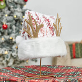 Kalėdinė skrybėlė Miela minkšta pliušinė kepurė Blizgantys ragai vakarėlio kepurė Fotokabinos rekvizitai moterims Vyrams