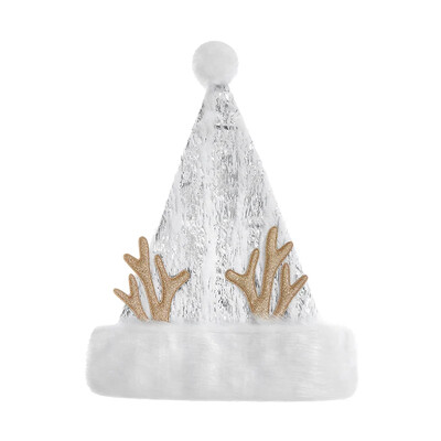 Kalėdinė skrybėlė Miela minkšta pliušinė kepurė Blizgantys ragai vakarėlio kepurė Fotokabinos rekvizitai moterims Vyrams