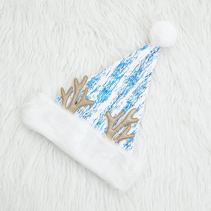 Kalėdinė skrybėlė Miela minkšta pliušinė kepurė Blizgantys ragai vakarėlio kepurė Fotokabinos rekvizitai moterims Vyrams