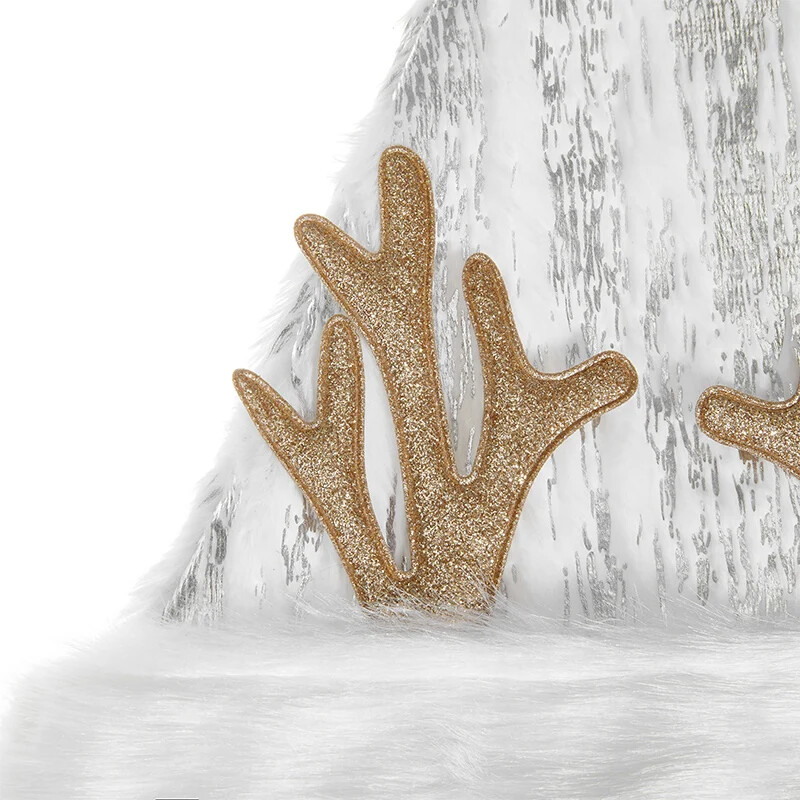 Kalėdinė skrybėlė Miela minkšta pliušinė kepurė Blizgantys ragai vakarėlio kepurė Fotokabinos rekvizitai moterims Vyrams