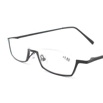 Maži pusiau rėmeliai vyriški skaitymo akiniai Moteriški spyruokliniai vyriai Receptiniai akiniai iš lydinio +1,0 1,5 2,0 2,5 3,0 3,5 4,0