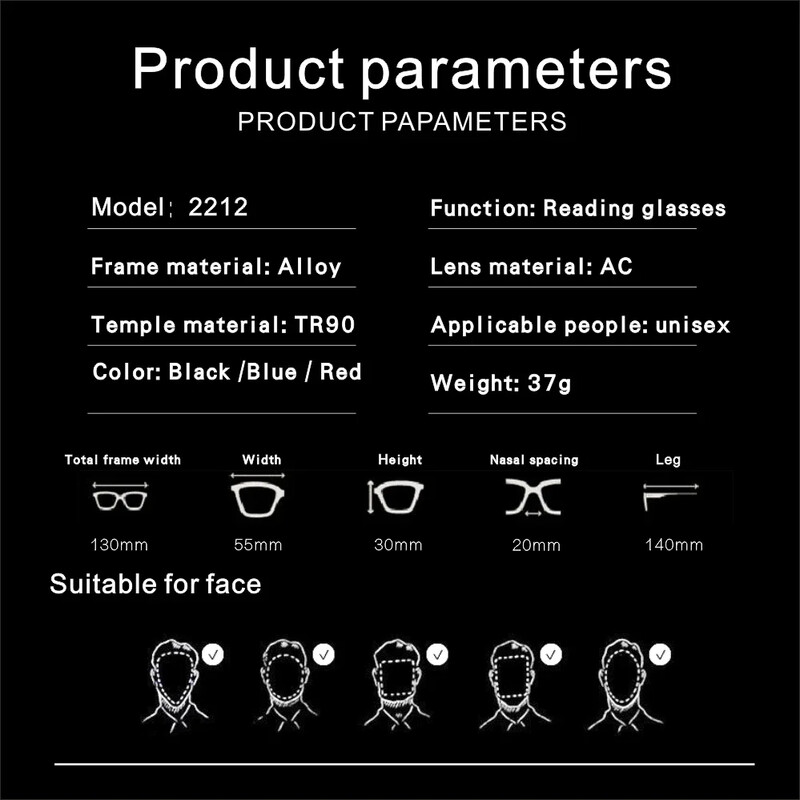 TR90 Cititori pentru bărbați Ochelari de lectură cu jumătate de cadru pentru femei cu carcasă Ochelari de vedere cu prescripție cu margine metalică de 1,5 galf 1,0 2,0 2,5 3,0