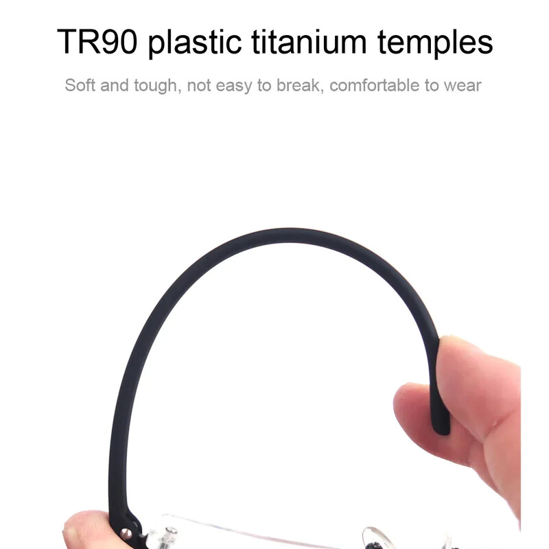 TR90 Cititori pentru bărbați Ochelari de lectură cu jumătate de cadru pentru femei cu carcasă Ochelari de vedere cu prescripție cu margine metalică de 1,5 galf 1,0 2,0 2,5 3,0