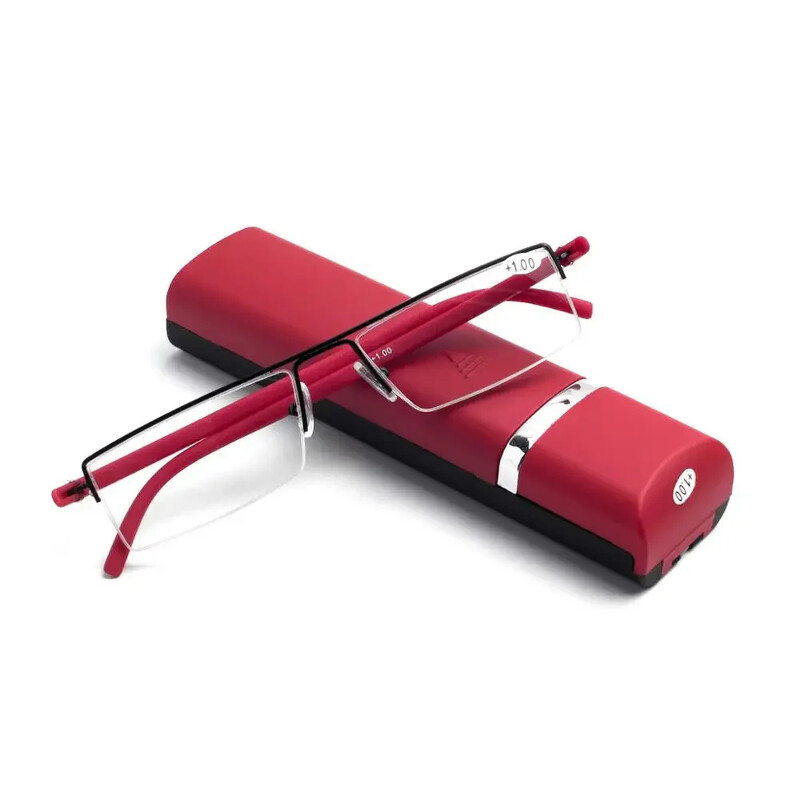 TR90 Cititori pentru bărbați Ochelari de lectură cu jumătate de cadru pentru femei cu carcasă Ochelari de vedere cu prescripție cu margine metalică de 1,5 galf 1,0 2,0 2,5 3,0