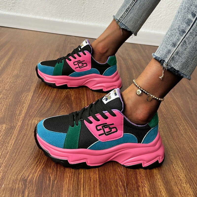 2024 Άνοιξη Φθινόπωρο για εξωτερικούς χώρους νέα παπούτσια για τρέξιμο Σχεδιαστής μόδας Πολύχρωμα Casual Comfort Lacing Plus Size Γυναικεία αθλητικά παπούτσια