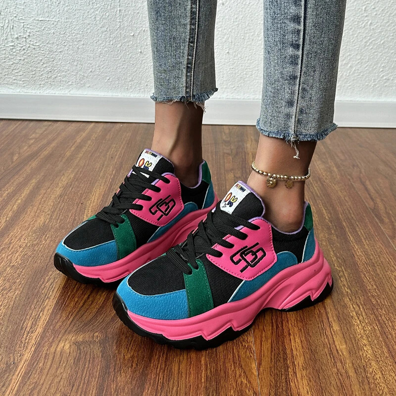 2024 Άνοιξη Φθινόπωρο για εξωτερικούς χώρους νέα παπούτσια για τρέξιμο Σχεδιαστής μόδας Πολύχρωμα Casual Comfort Lacing Plus Size Γυναικεία αθλητικά παπούτσια