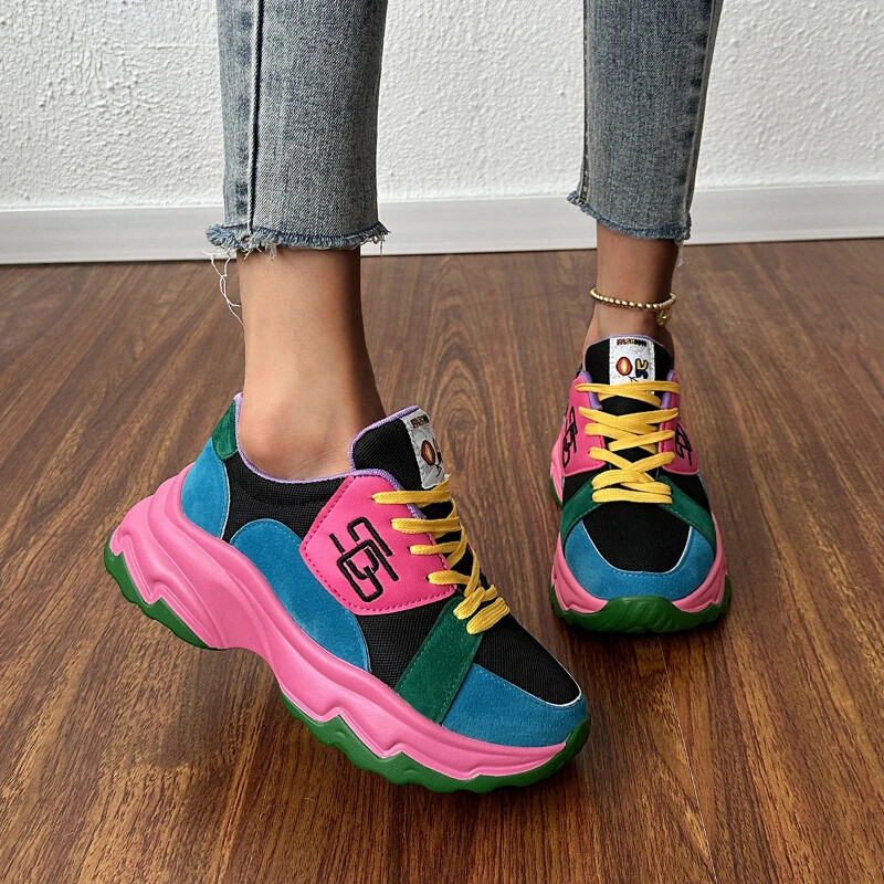 2024 Άνοιξη Φθινόπωρο για εξωτερικούς χώρους νέα παπούτσια για τρέξιμο Σχεδιαστής μόδας Πολύχρωμα Casual Comfort Lacing Plus Size Γυναικεία αθλητικά παπούτσια