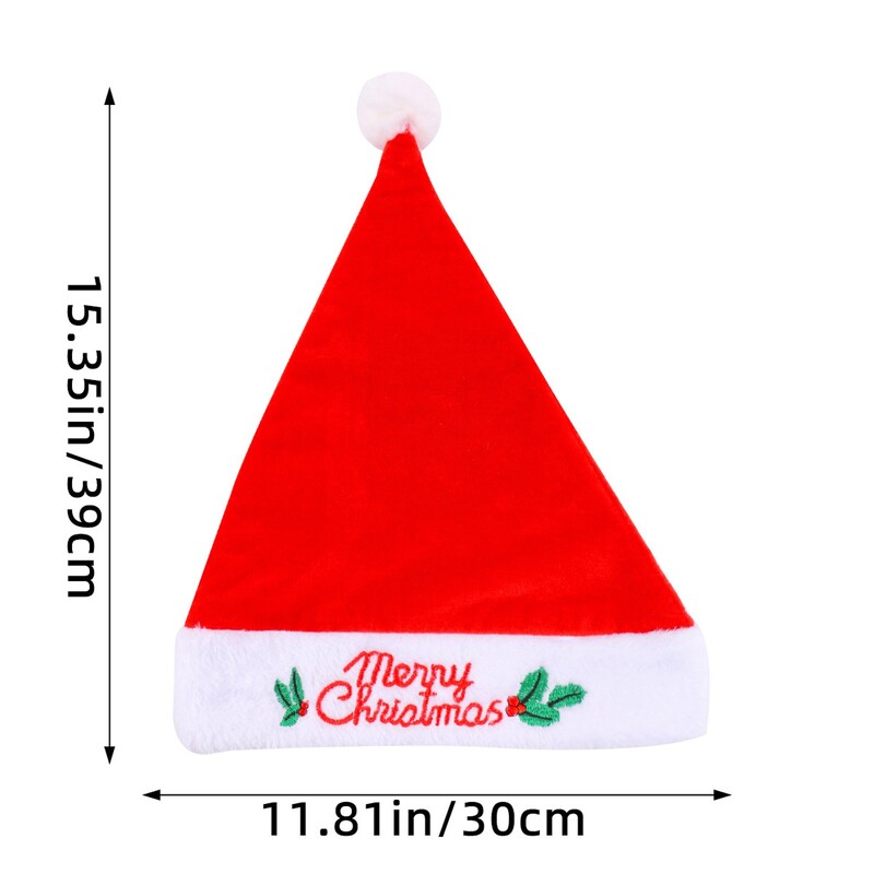 Aukštos kokybės Kalėdų Kalėdų minkšta skrybėlė Kalėdų Senelis Raudona Trumpa Pliušinė Noel Hat Linksmų Kalėdų dekoro dovana Laimingų Naujųjų Metų Šventinis dekoras