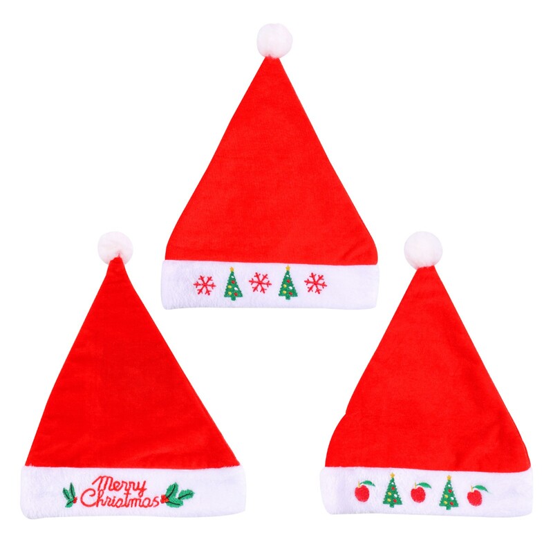 Aukštos kokybės Kalėdų Kalėdų minkšta skrybėlė Kalėdų Senelis Raudona Trumpa Pliušinė Noel Hat Linksmų Kalėdų dekoro dovana Laimingų Naujųjų Metų Šventinis dekoras