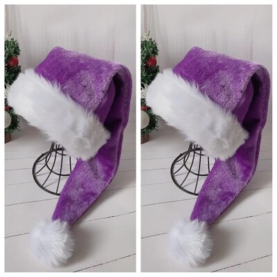 2 vnt Black Santa Hat - Adults Deluxe Black and White Kalėdų kalėdinių skrybėlių paketas