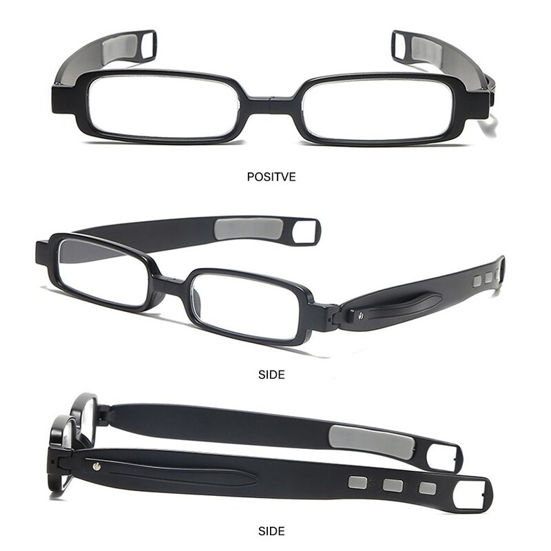 Φορητά πτυσσόμενα γυαλιά ανάγνωσης Anti Blue Light για άντρες Γυναικεία Συμπαγής συσκευή ανάγνωσης κλιπ στυλό τσέπης τσέπης 360° με δερμάτινη θήκη