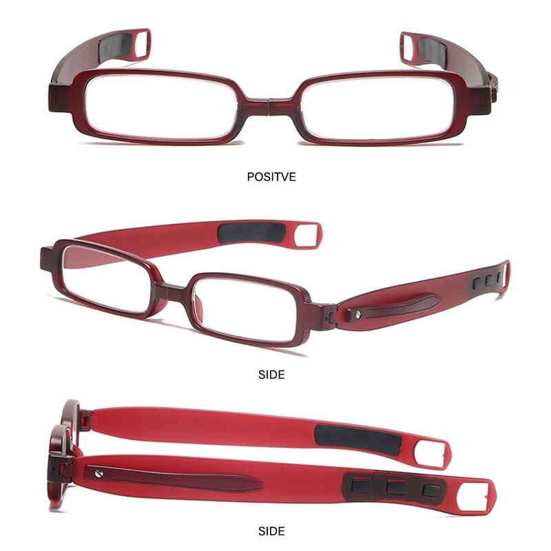 Φορητά πτυσσόμενα γυαλιά ανάγνωσης Anti Blue Light για άντρες Γυναικεία Συμπαγής συσκευή ανάγνωσης κλιπ στυλό τσέπης τσέπης 360° με δερμάτινη θήκη
