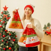 1vnt Kalėdų animacinių filmų pliušinė puošmena Kalėdų senelio kepurė, Kalėdų vakarėlio kepurė Animacinio filmo Sniego senelio briedžio meškos kepurė suaugusiems vaikams