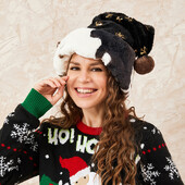 Žiemos spindinčios snaigės blizgučiai Kalėdų Senelio kepurė Kalėdų kepurės suaugusiems Prabangios pliušinės Kalėdų Senelio kepuraitės vakarėlio reikmenys