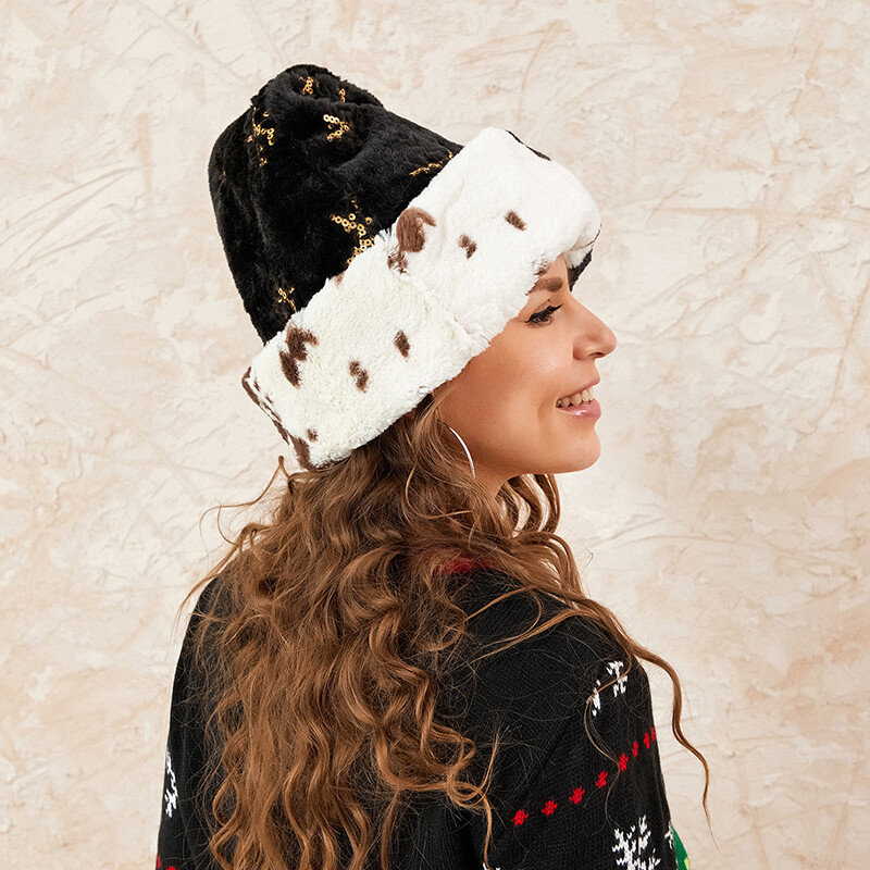 Žiemos spindinčios snaigės blizgučiai Kalėdų Senelio kepurė Kalėdų kepurės suaugusiems Prabangios pliušinės Kalėdų Senelio kepuraitės vakarėlio reikmenys