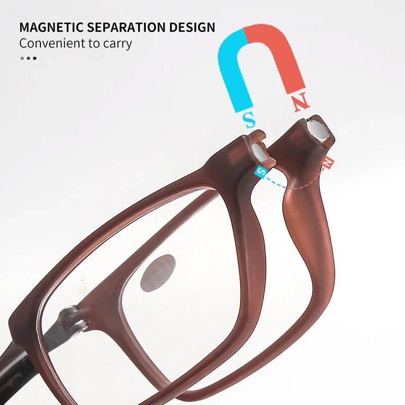 DMLNaujas sulankstomas kaklas Presbyopia High Clear Resin Fashion Magnet Presbyopia Anti Fatigue Presbyopia Didmeninė prekyba skaitytuvu