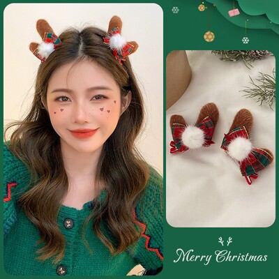 Boldog karácsonyt Rénszarvas fejpánt Karácsonyi fejfedők Hajpánt Csattos Fejfedők Fesztivál Party Cosplay Photo Prop Navidad 2025