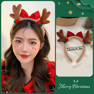 Boldog karácsonyt Rénszarvas fejpánt Karácsonyi fejfedők Hajpánt Csattos Fejfedők Fesztivál Party Cosplay Photo Prop Navidad 2025