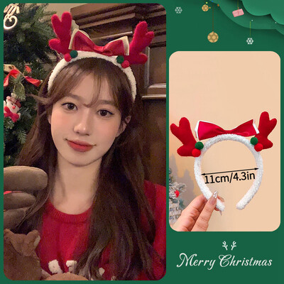 Boldog karácsonyt Rénszarvas fejpánt Karácsonyi fejfedők Hajpánt Csattos Fejfedők Fesztivál Party Cosplay Photo Prop Navidad 2025