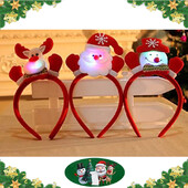 Kalėdinis Cosplay kostiumas Šviečiantis sniego senelis plaukų lankelis šviečiantis Kalėdų Senelio galvos raištelis merginoms moterims kalėdiniai Plaukų aksesuarai