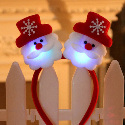 Kalėdinis Cosplay kostiumas Šviečiantis sniego senelis plaukų lankelis šviečiantis Kalėdų Senelio galvos raištelis merginoms moterims kalėdiniai Plaukų aksesuarai