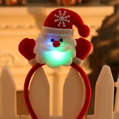 Kalėdinis Cosplay kostiumas Šviečiantis sniego senelis plaukų lankelis šviečiantis Kalėdų Senelio galvos raištelis merginoms moterims kalėdiniai Plaukų aksesuarai