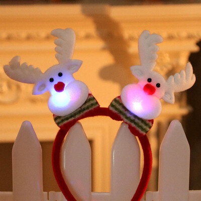 Kalėdinis Cosplay kostiumas Šviečiantis sniego senelis plaukų lankelis šviečiantis Kalėdų Senelio galvos raištelis merginoms moterims kalėdiniai Plaukų aksesuarai