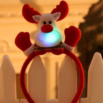 Kalėdinis Cosplay kostiumas Šviečiantis sniego senelis plaukų lankelis šviečiantis Kalėdų Senelio galvos raištelis merginoms moterims kalėdiniai Plaukų aksesuarai