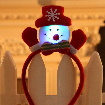 Kalėdinis Cosplay kostiumas Šviečiantis sniego senelis plaukų lankelis šviečiantis Kalėdų Senelio galvos raištelis merginoms moterims kalėdiniai Plaukų aksesuarai