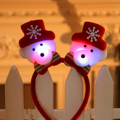Kalėdinis Cosplay kostiumas Šviečiantis sniego senelis plaukų lankelis šviečiantis Kalėdų Senelio galvos raištelis merginoms moterims kalėdiniai Plaukų aksesuarai