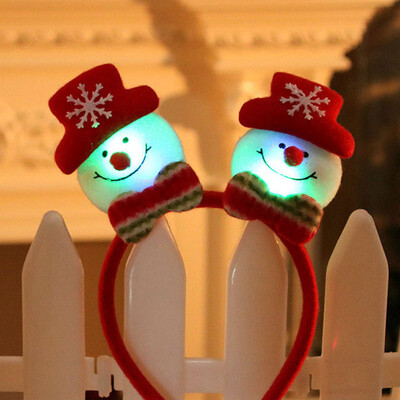 Kalėdinis Cosplay kostiumas Šviečiantis sniego senelis plaukų lankelis šviečiantis Kalėdų Senelio galvos raištelis merginoms moterims kalėdiniai Plaukų aksesuarai