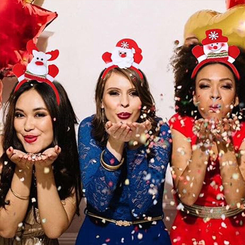 Kalėdinis Cosplay kostiumas Šviečiantis sniego senelis plaukų lankelis šviečiantis Kalėdų Senelio galvos raištelis merginoms moterims kalėdiniai Plaukų aksesuarai