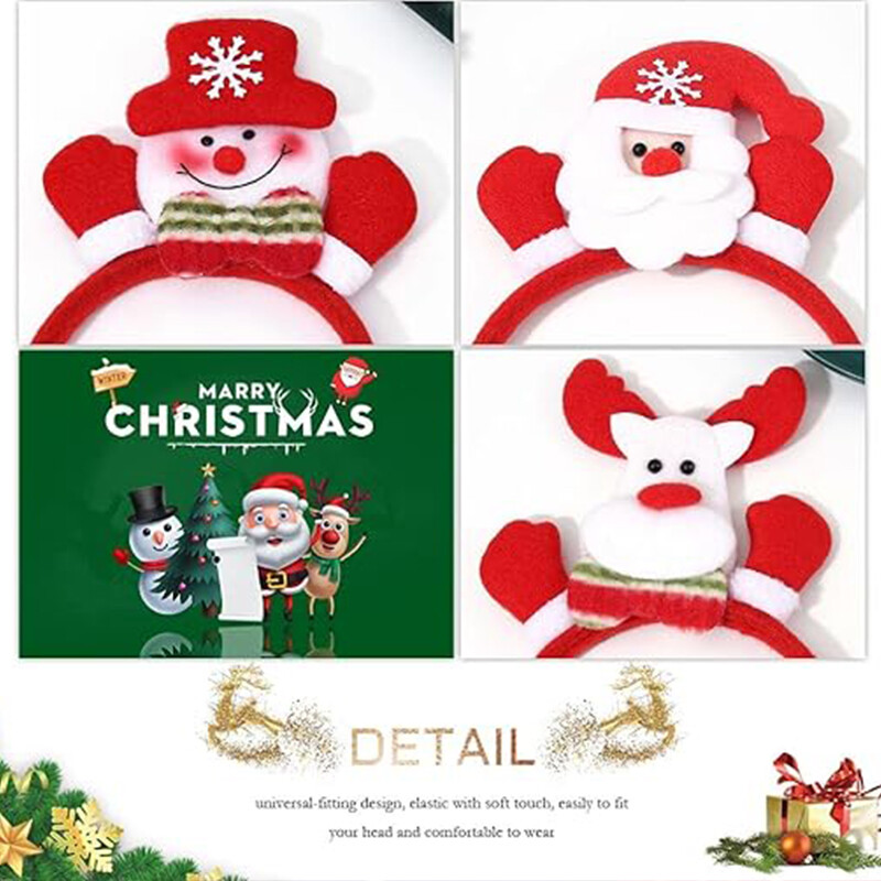 Kalėdinis Cosplay kostiumas Šviečiantis sniego senelis plaukų lankelis šviečiantis Kalėdų Senelio galvos raištelis merginoms moterims kalėdiniai Plaukų aksesuarai