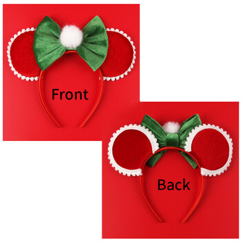 Καλά Χριστούγεννα Disney Sequin/Velvet Bow Mouse Ear Hairband Christmas Headband Γυναικεία Κοριτσίστικα Παιδικά Αξεσουάρ Cosplay