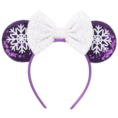 Boldog karácsonyt Disney flitter/bársony masni egérfül hajpánt karácsony napi fejpánt női lányok fesztivál Cosplay kiegészítők gyerekeknek