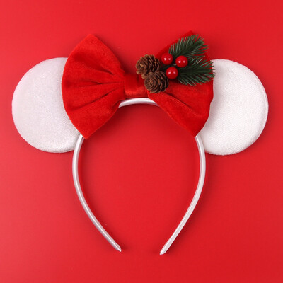 Boldog karácsonyt Disney flitter/bársony masni egérfül hajpánt karácsony napi fejpánt női lányok fesztivál Cosplay kiegészítők gyerekeknek