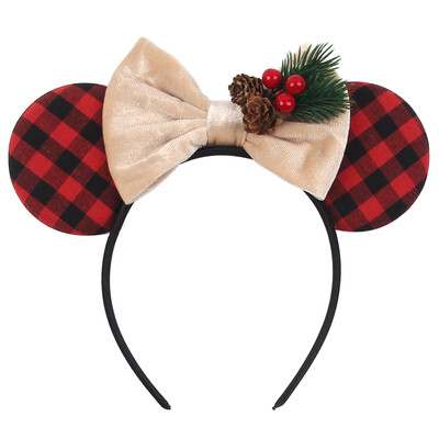 Boldog karácsonyt Disney flitter/bársony masni egérfül hajpánt karácsony napi fejpánt női lányok fesztivál Cosplay kiegészítők gyerekeknek