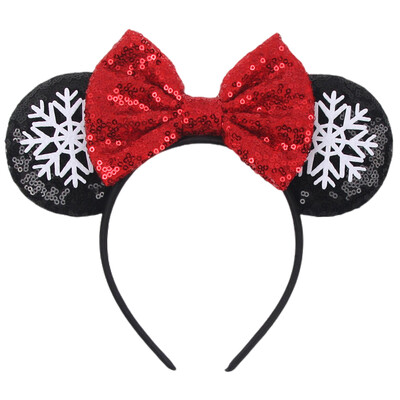 Boldog karácsonyt Disney flitter/bársony masni egérfül hajpánt karácsony napi fejpánt női lányok fesztivál Cosplay kiegészítők gyerekeknek
