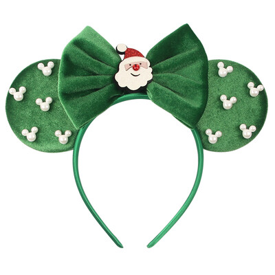 Boldog karácsonyt Disney flitter/bársony masni egérfül hajpánt karácsony napi fejpánt női lányok fesztivál Cosplay kiegészítők gyerekeknek
